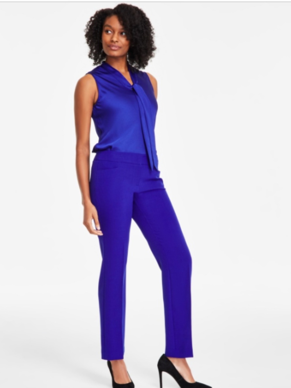 Kasper Women's Stretch-Crepe Straight-Leg Pants - Royal Signature NWT - Picture 3 of 3